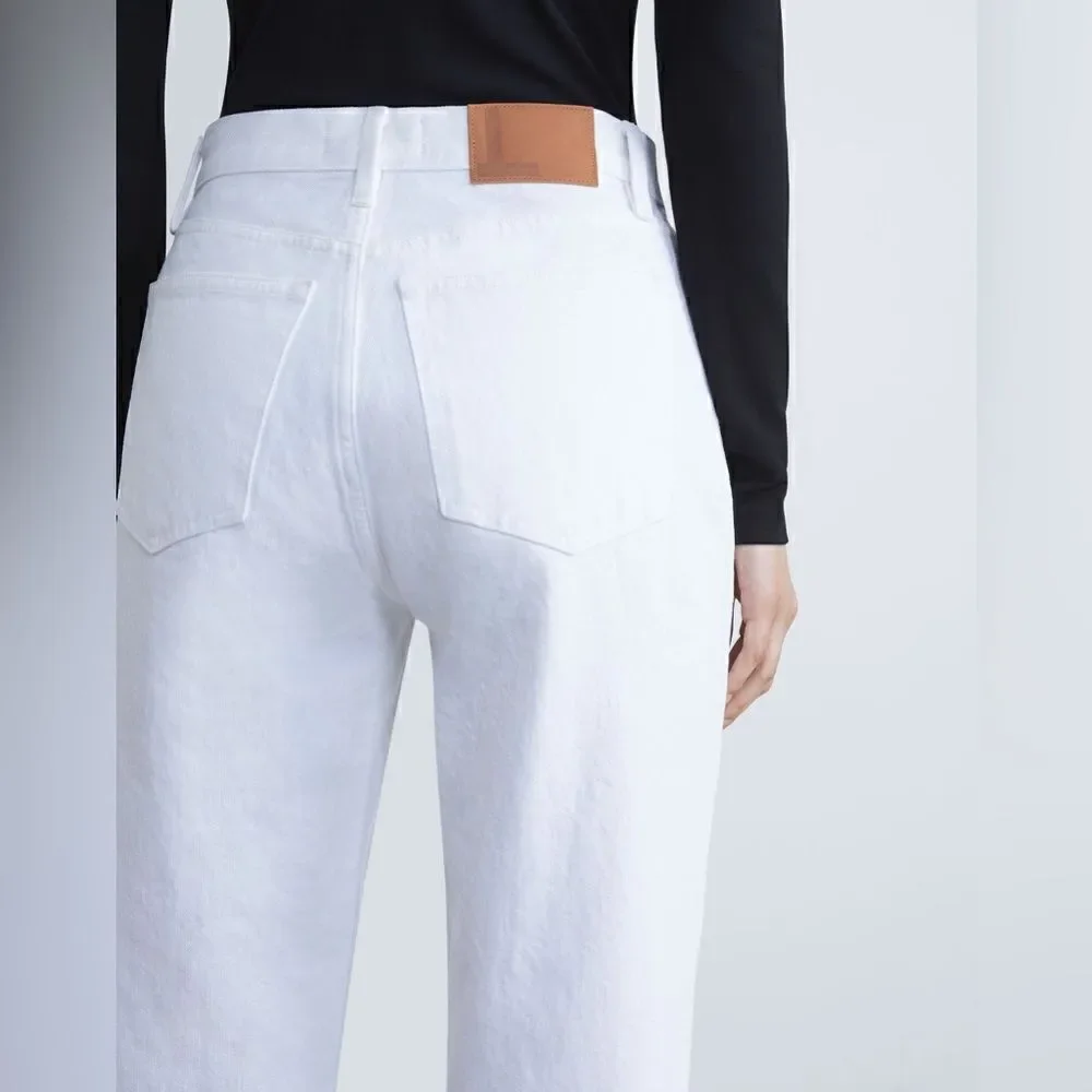 Lafayette 148 NWT DENIM WYTHE JEAN in White Size 32